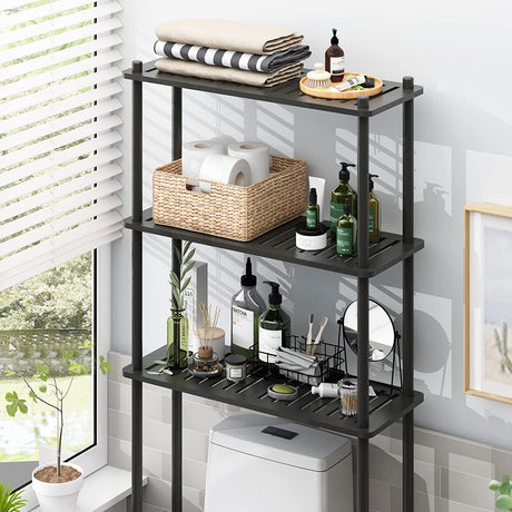 3-Tier Over The Toilet Storage Shelf Black