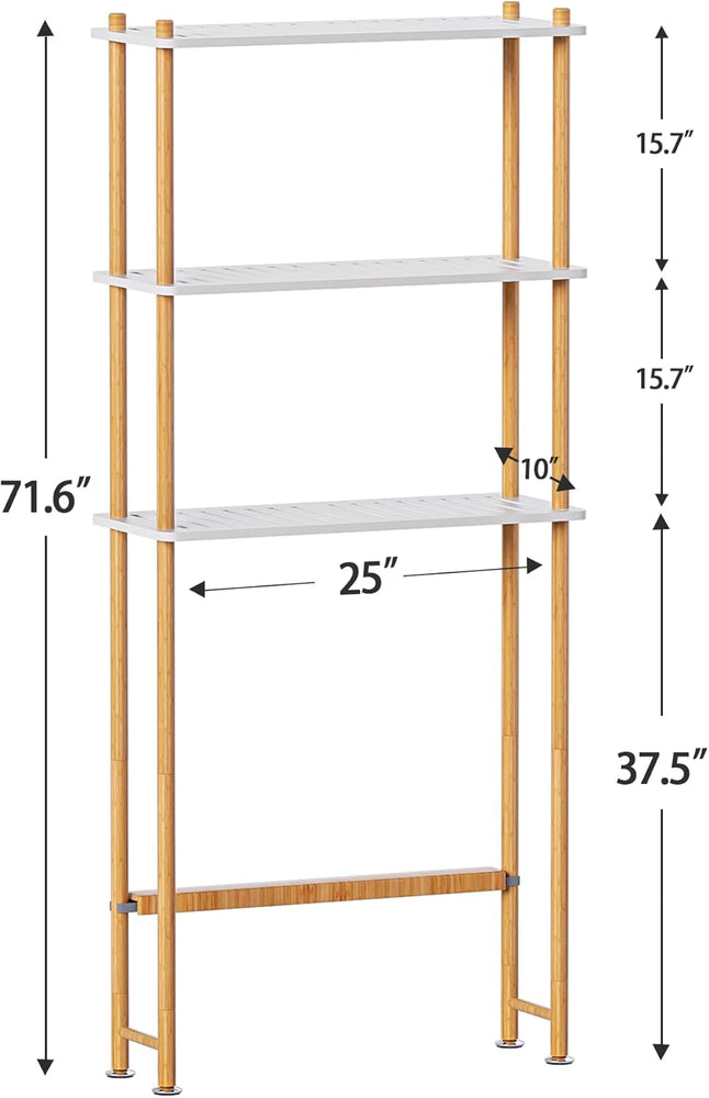 Bathroom shelf with dimensions on a white background