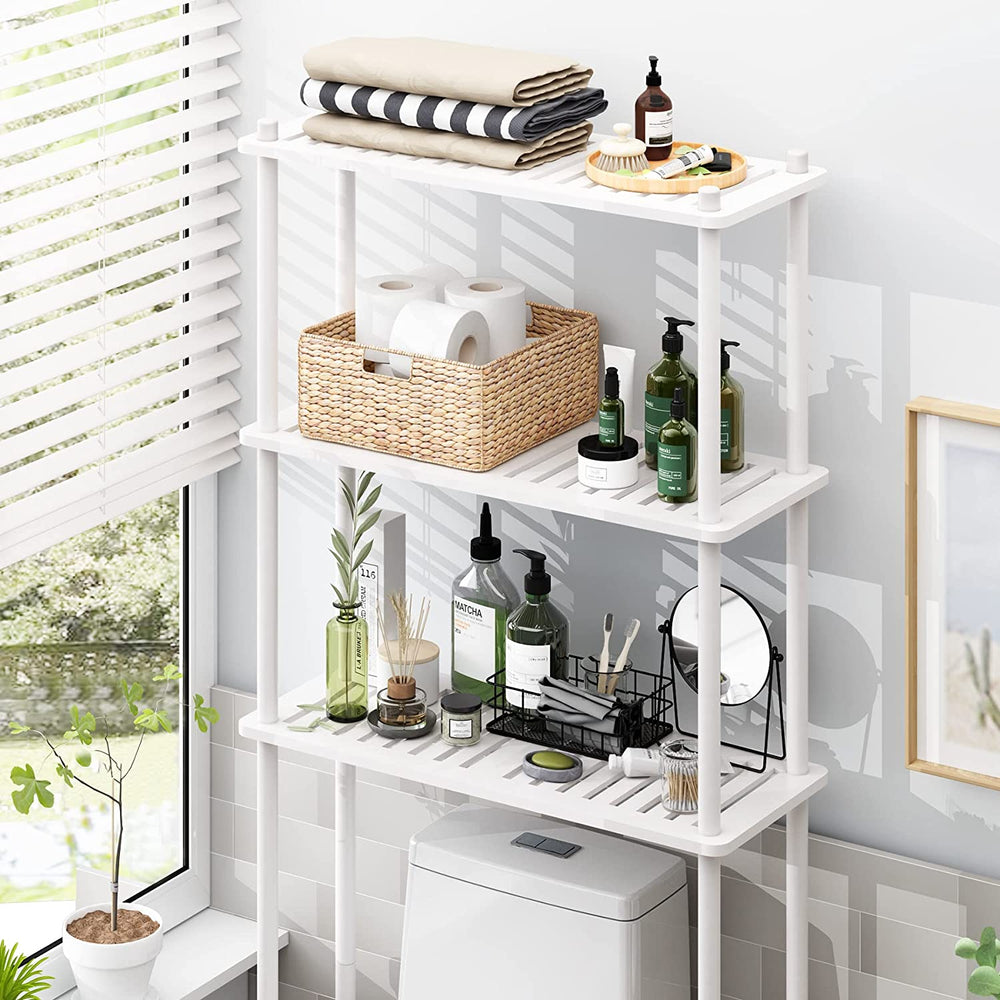 3-Tier Over The Toilet Storage Shelf White