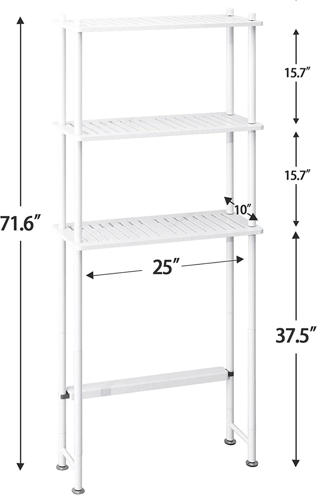 3-Tier Over The Toilet Storage Shelf White
