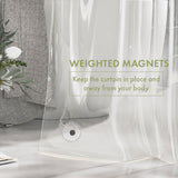 Weighted bottom system on the Lightweight PEVA Shower Curtain Liner that helps keep it in place.