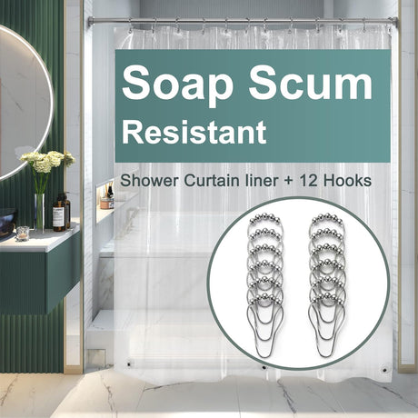 3G Shower Curtain Liner with Rings