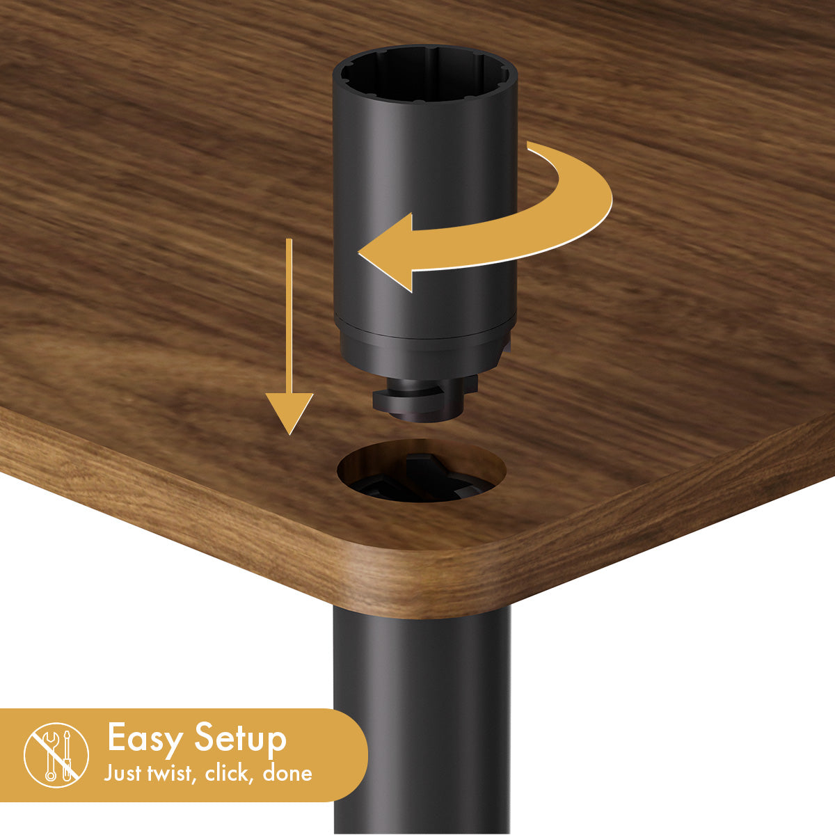 3-Tier Small End Table, Walnut Brown