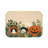 Boho Ghost Halloween Bath Mat – Pumpkins & Vines
