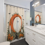 Ghost & Pumpkin Arch Halloween Shower Curtain