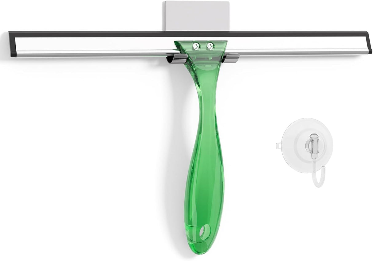 AmazerBath Squeegee with Hook & Suction for Glass Doors, Windows