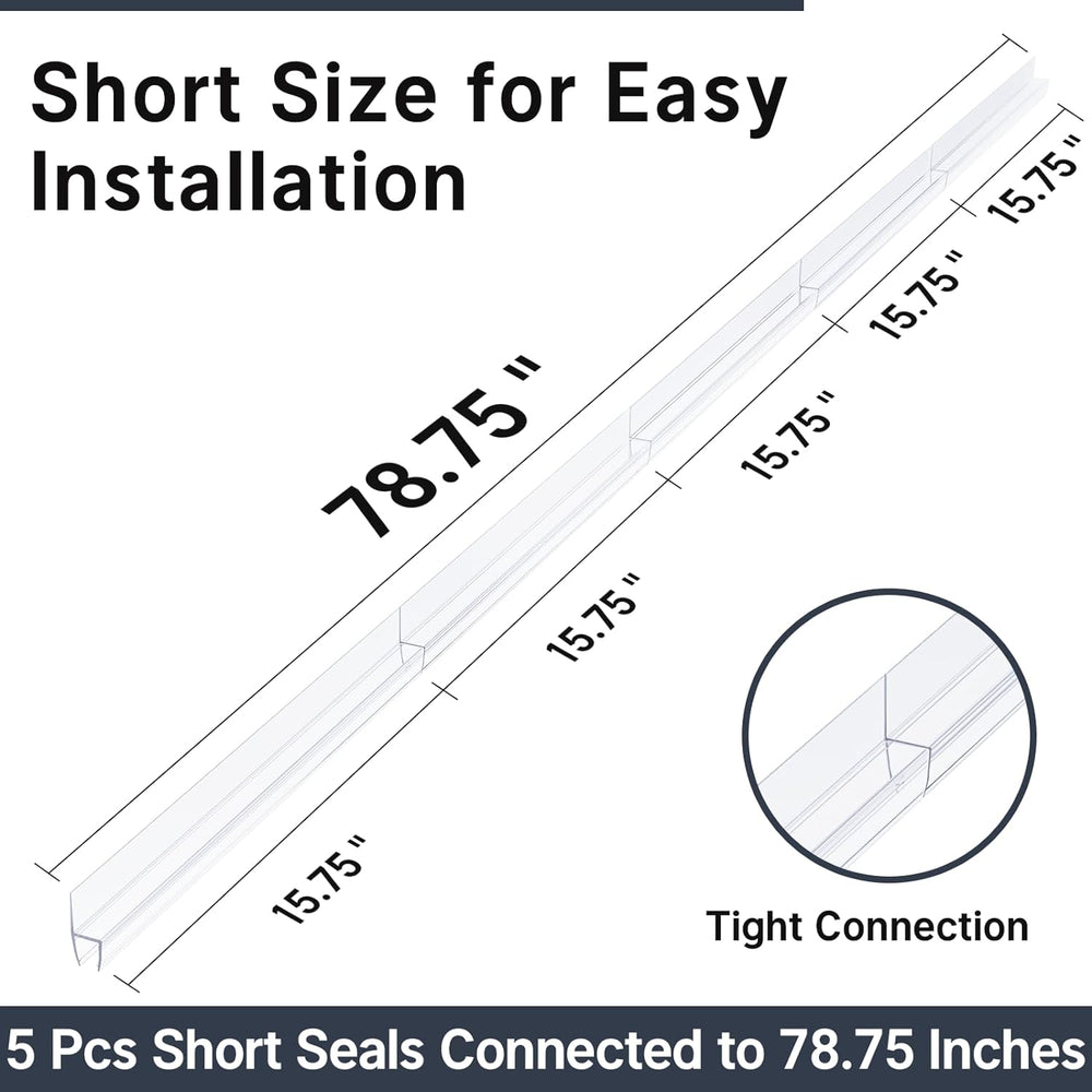 5 Section Shower Door Bottom Seals