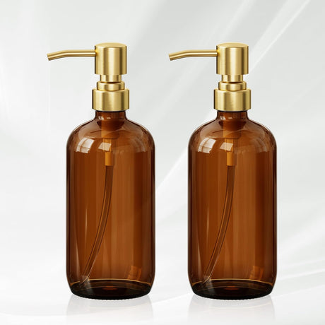 AmazerBath Glass Soap Dispensers with Stainless Steel Pump