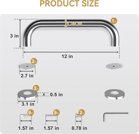 AmazerBath Stainless Steel Shower Grab Bars, Brushed Nickel