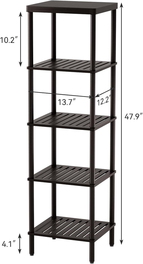 AmazerBath Bamboo Storage Standing Shelf, Brown Color