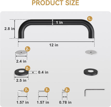 AmazerBath Stainless Steel Shower Grab Bars, Matte Black