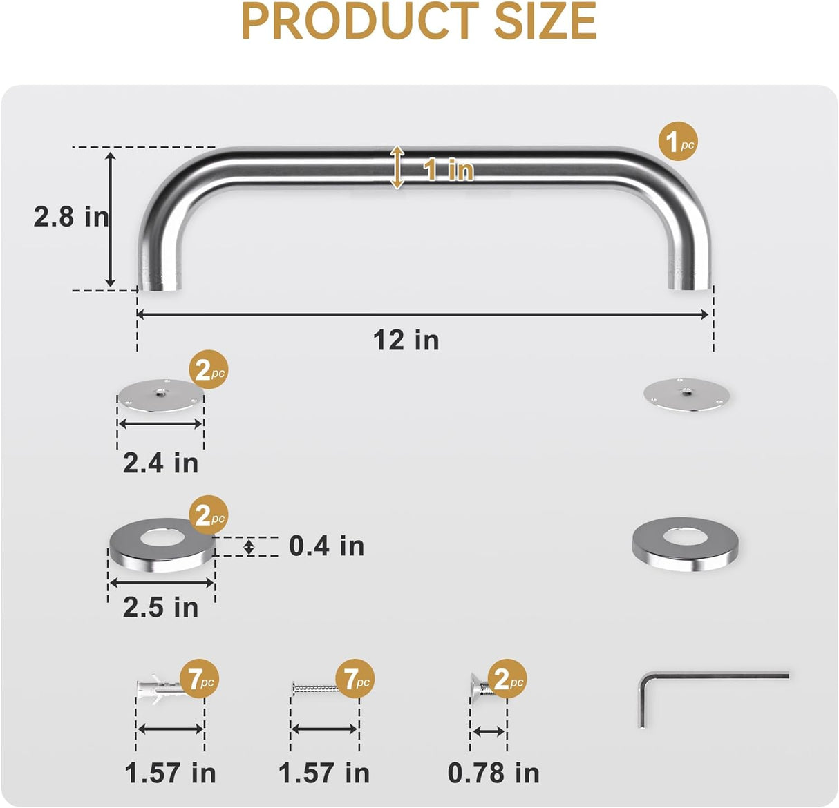 AmazerBath Stainless Steel Shower Grab Bars, Brushed Nickel