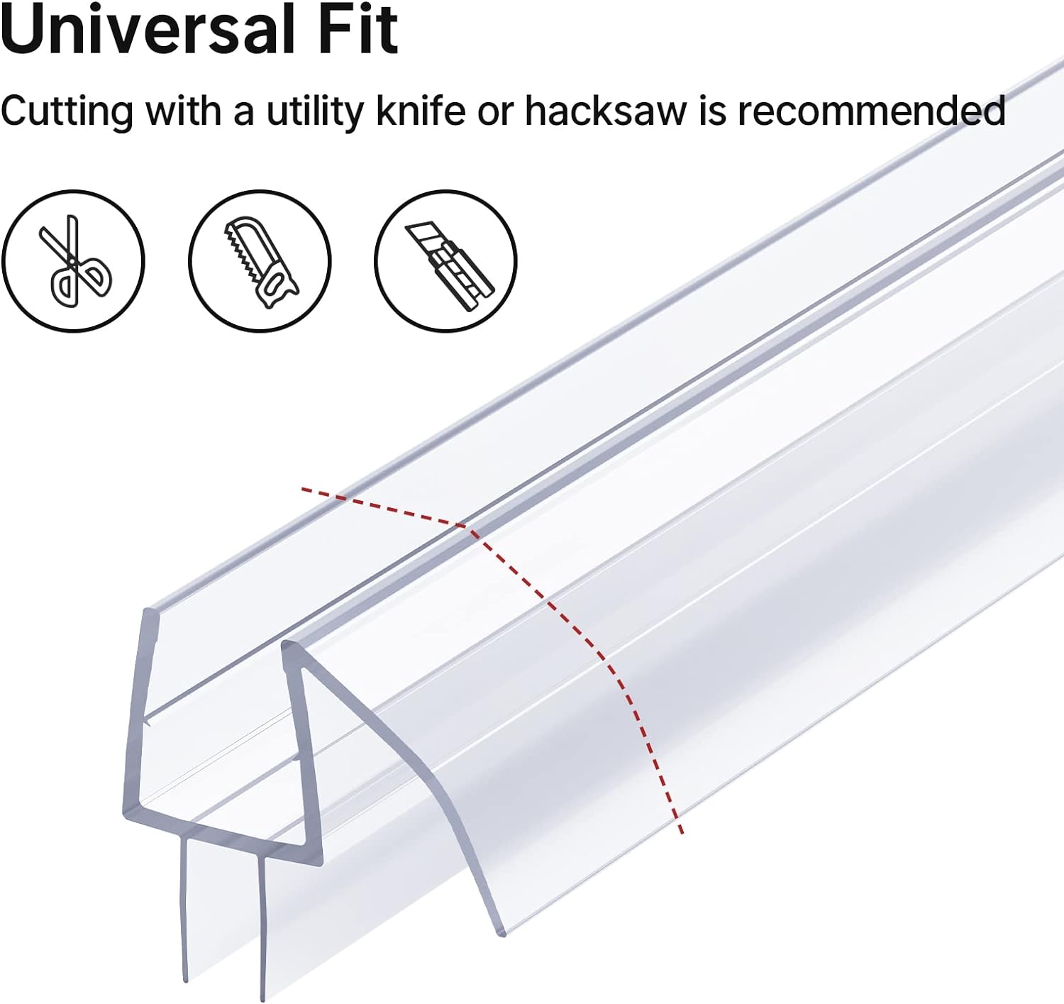 AmazerBath Shower Door Bottom Seals, 3 Section Segmented