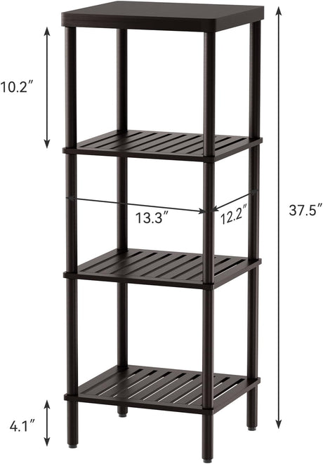 AmazerBath Bamboo Storage Standing Shelf, Brown Color