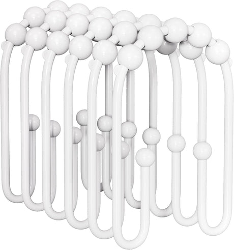 AmazerBath U-Shaped Double Shower Curtain Hooks, Set of 12