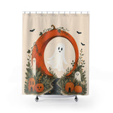 Ghost & Pumpkin Arch Halloween Shower Curtain