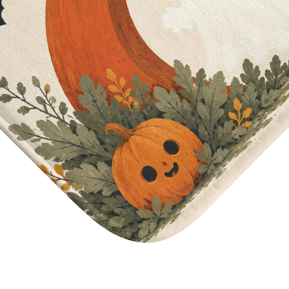 Ghost & Pumpkin Halloween Bath Mat – Autumn Arch Design