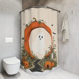 Ghost & Pumpkin Arch Halloween Shower Curtain