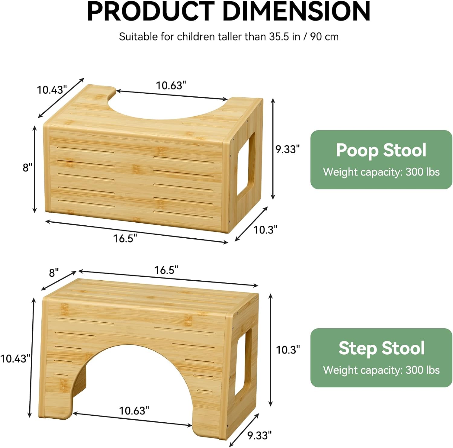 AmazerBath Bamboo 3-in-1 Potty Training Toilet Stool for Toddler