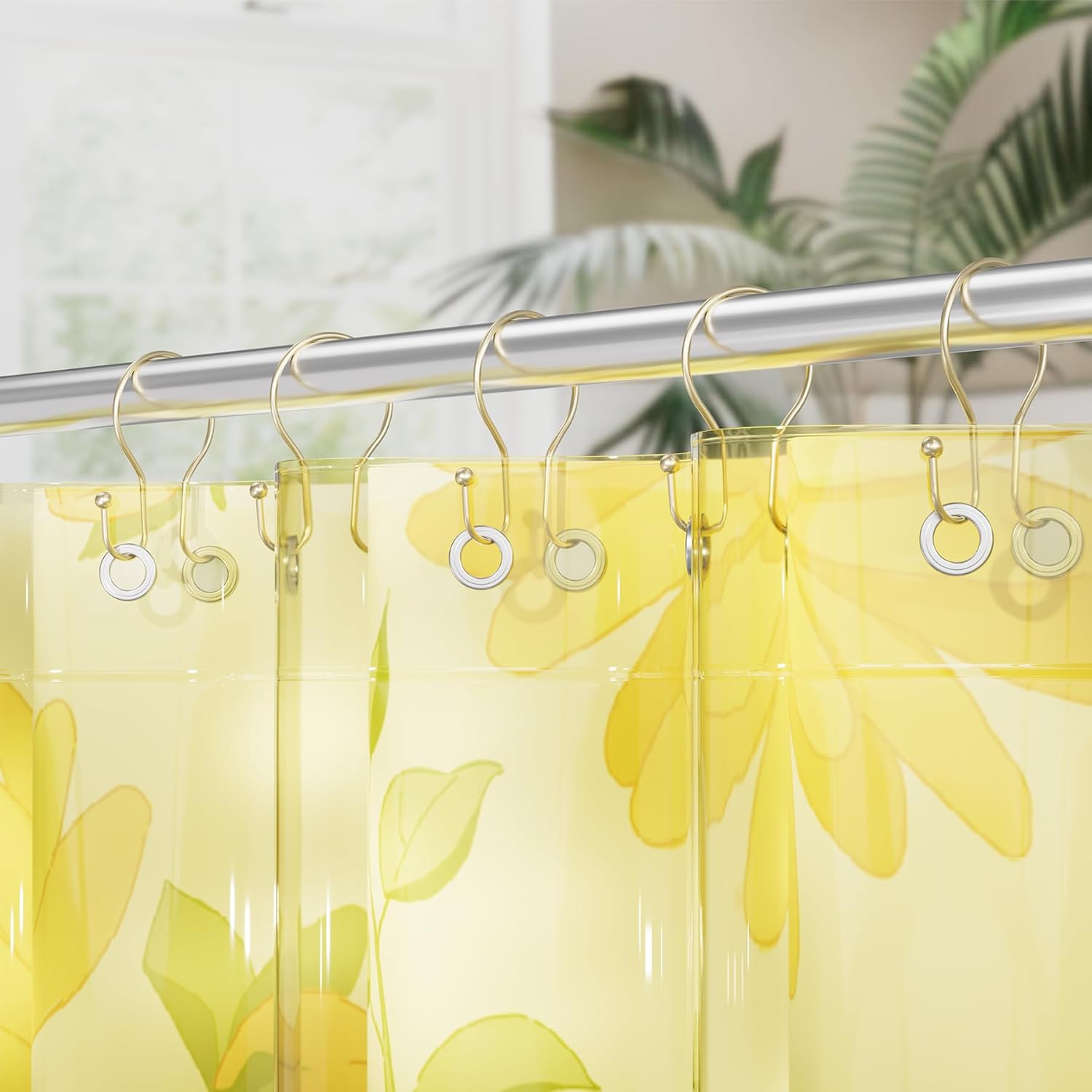 AmazerBath Anti-Drop Double Shower Curtain Hooks, Set of 12