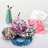 AmazerBath EVA Waterproof Bath Shower Caps, Leopard