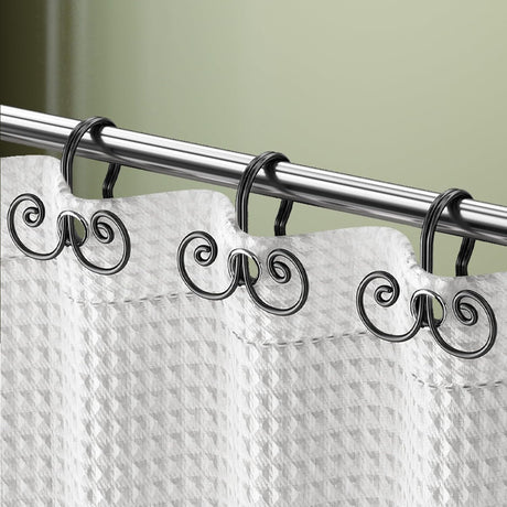 AmazerBath Modern Spiral Design Shower Curtain Hooks, Set of 12