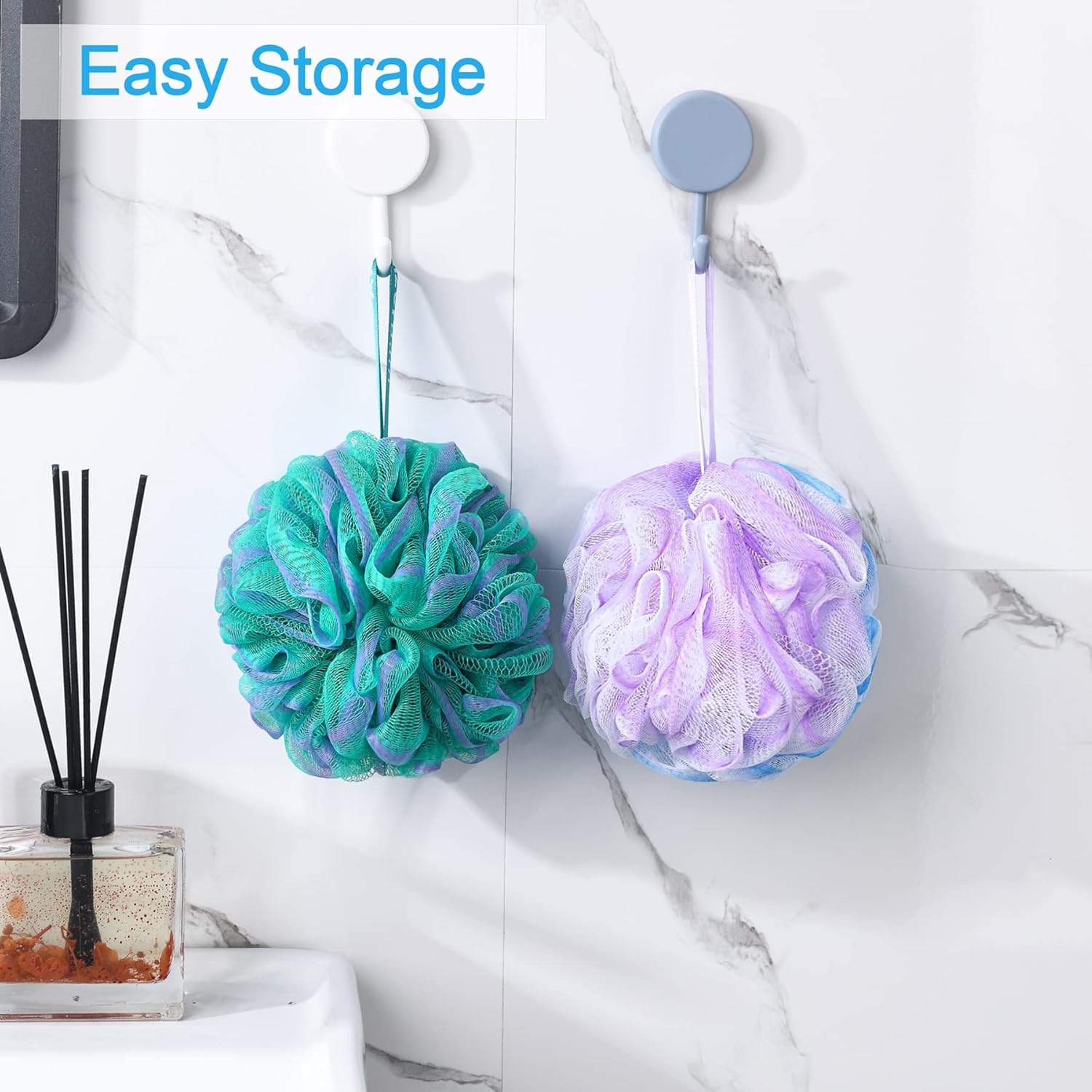 AmazerBath Colorful Bath Shower Loofah Sponge, Set of 4