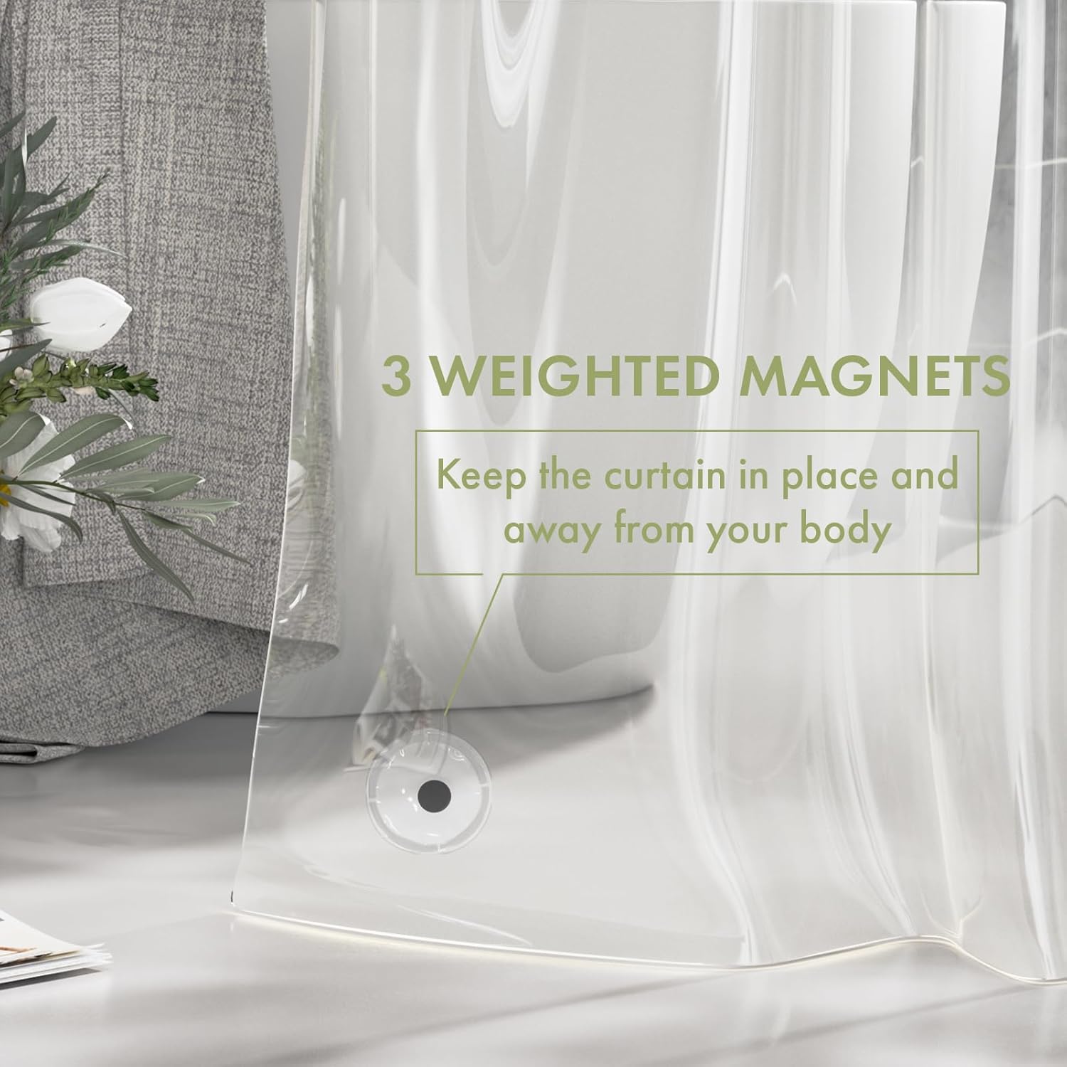 AmazerBath 3G Lightweight Shower Curtain Liner, PEVA