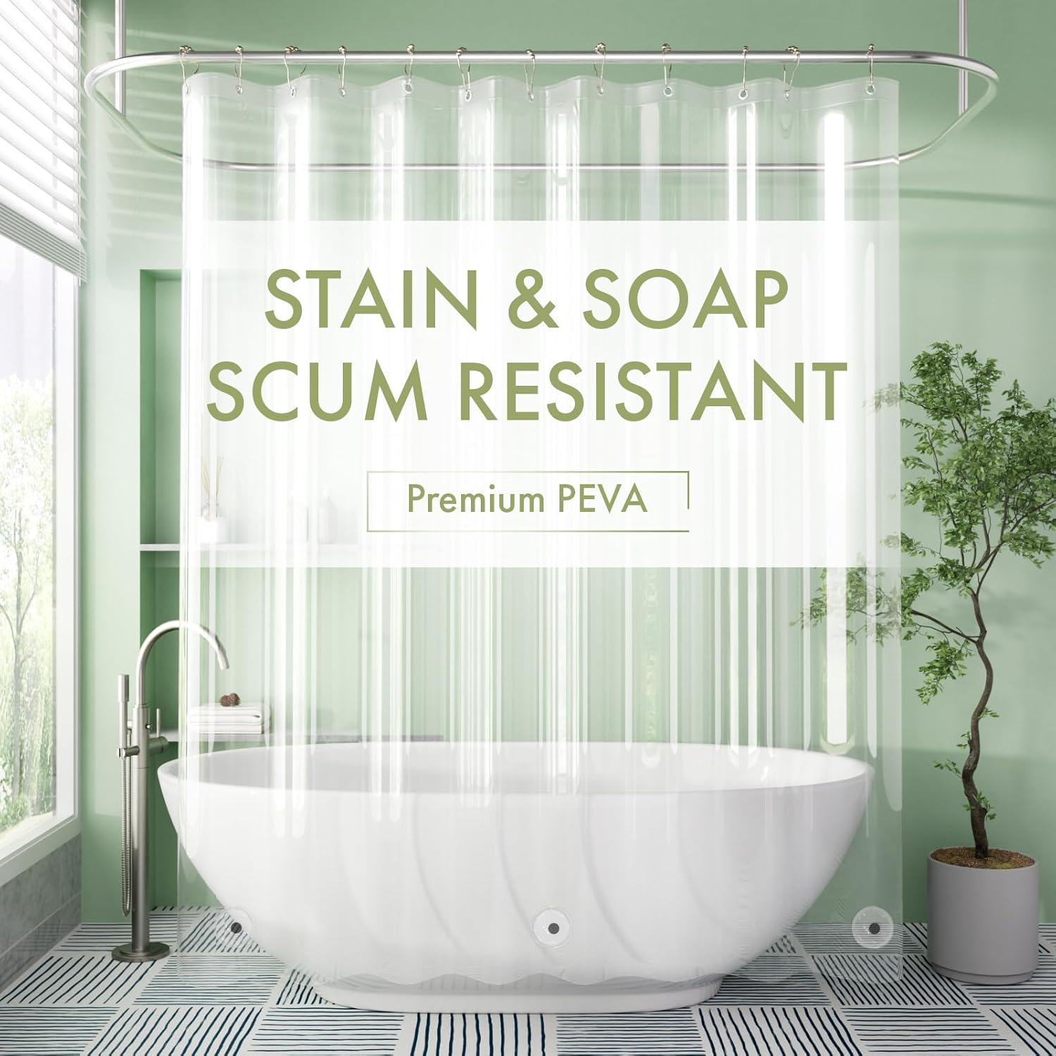 AmazerBath 3G Lightweight Shower Curtain Liner, PEVA