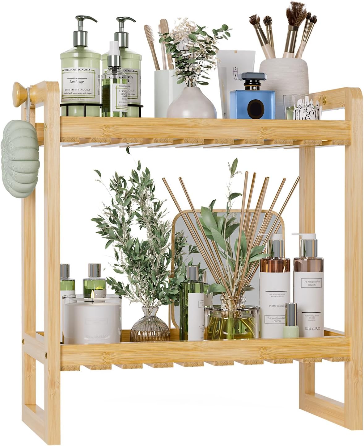 AmazerBath Bamboo Over The Toilet Storage Rack, 2-Tier