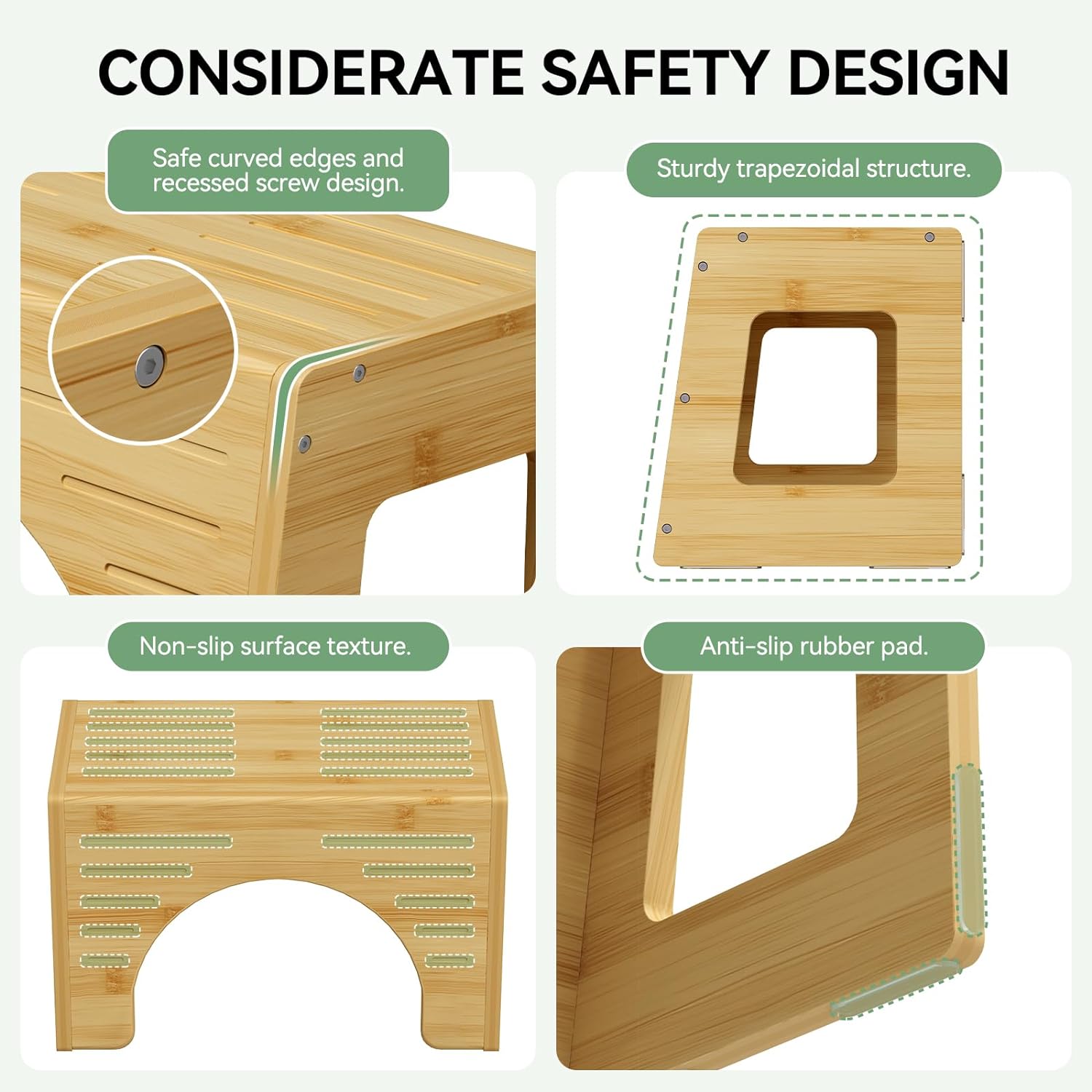 AmazerBath Bamboo 3-in-1 Potty Training Toilet Stool for Toddler