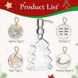 AmazerBath Christmas Tree Glass Soap Dispenser, Xmas Decor