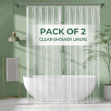 AmazerBath 2 Pack PEVA 3G Plastic Shower Curtains with Heavy Duty Stones