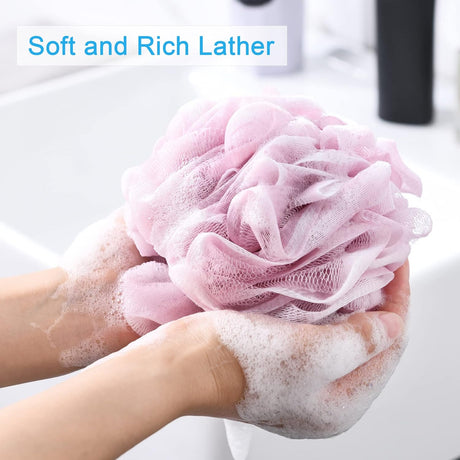 AmazerBath Tranquil Bath Shower Loofah Sponge, Set of 4