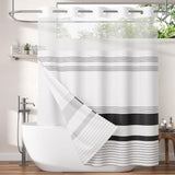 AmazerBath 3 in 1 No Hook Shower Curtain and Liner Set, Stripe