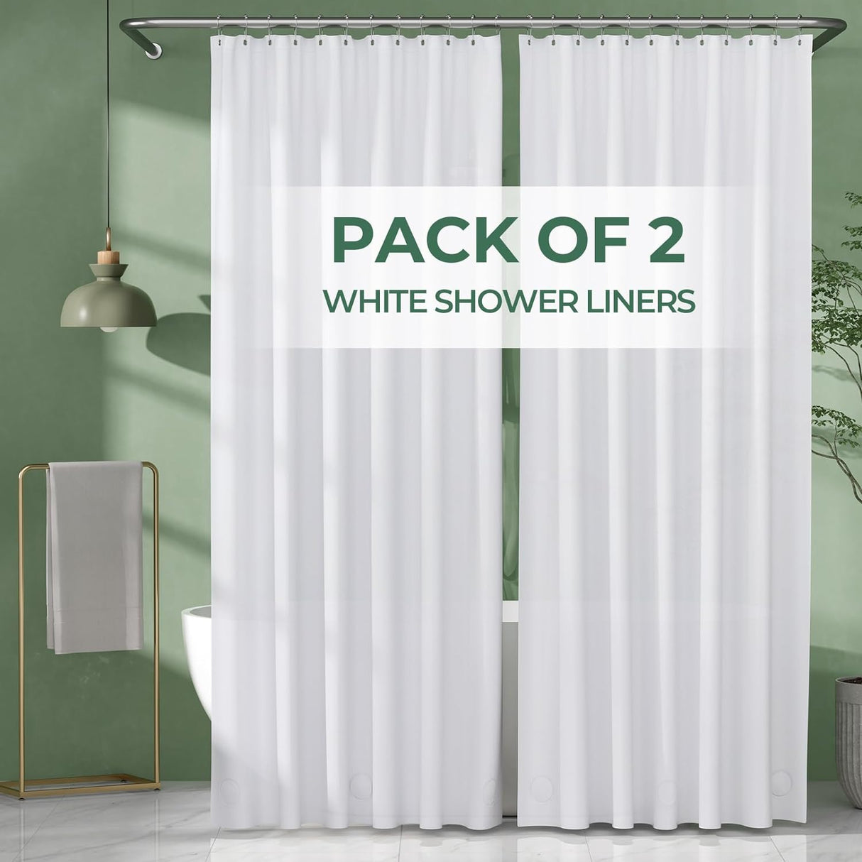 24 pcs Shower Curtain Rings Plastic Shower Curtain Hooks C-Shaped