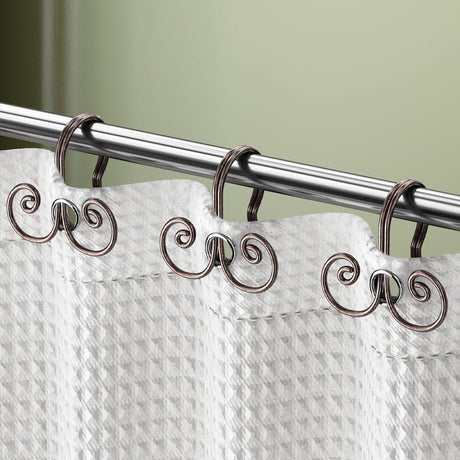 AmazerBath Modern Spiral Design Shower Curtain Hooks, Set of 12