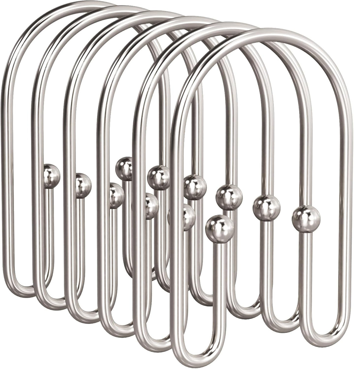 AmazerBath U-Shaped Double Shower Curtain Hooks , Set of 12