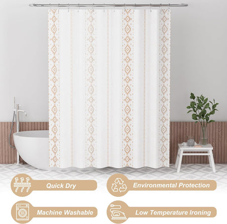 AmazerBath Boho Haven Shower Curtain with 12 Curtain Rings