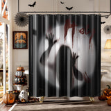 AmazerBath Halloween Shower Curtain with Rings, Shadow