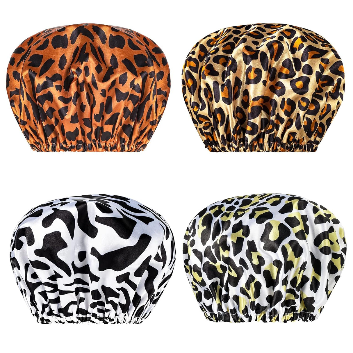 AmazerBath EVA Waterproof Bath Shower Caps, Leopard