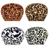 AmazerBath EVA Waterproof Bath Shower Caps, Leopard