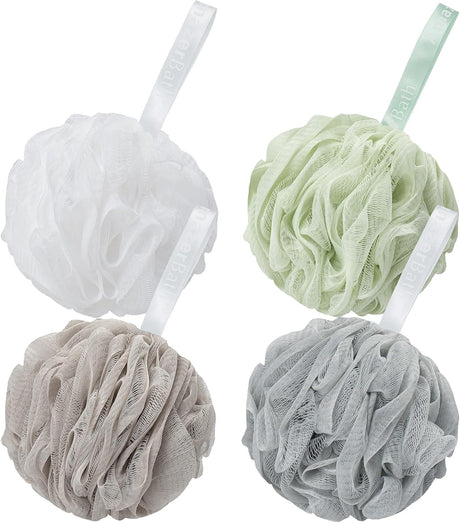 AmazerBath Colorful Bath Shower Loofah Sponge, Set of 4