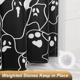 AmazerBath Halloween Shower Curtain with Rings, Ghost