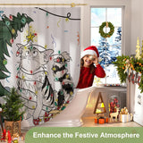 AmazerBath Christmas Shower Curtain with Rings, Cute Cat