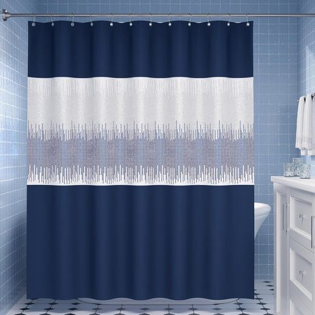 AmazerBath Luxury Two-Tone Sequin Shower Curtain