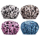 AmazerBath EVA Waterproof Bath Shower Caps, Leopard