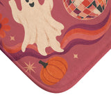 Groovy Ghost Halloween Bath Mat – Disco Ball & Pumpkins