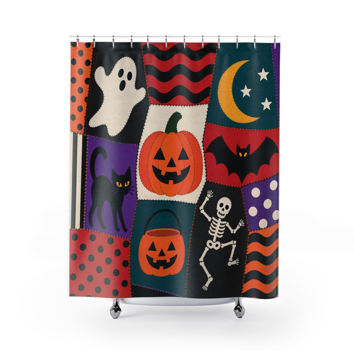 Halloween Patchwork Shower Curtain