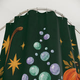 Witchy Folk Cauldron Halloween Shower Curtain